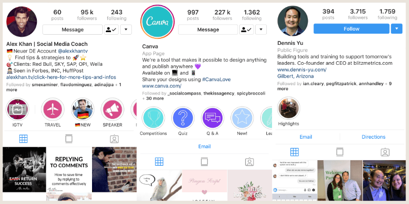 A good Instagram bio explains what your business is and what you do.