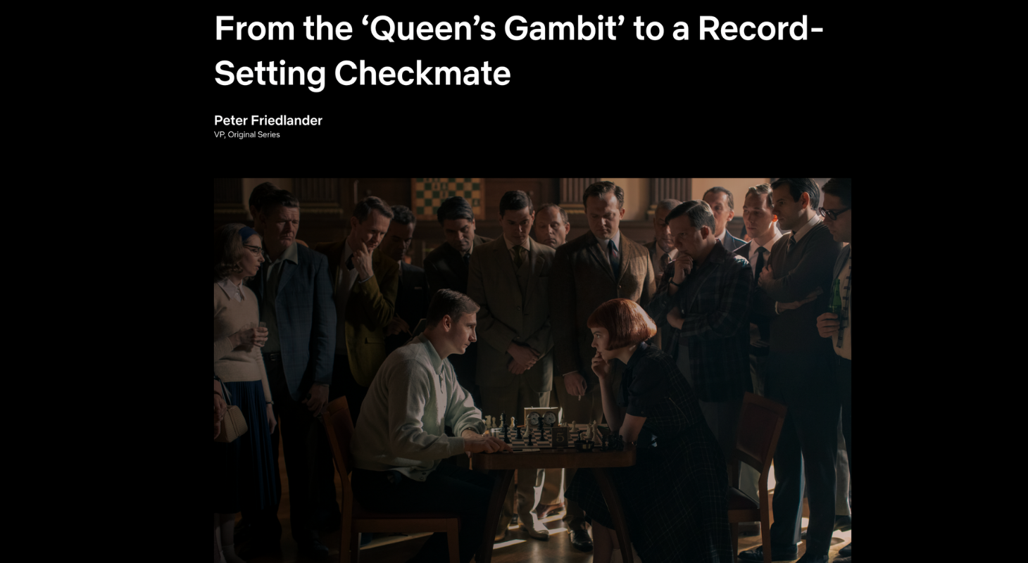 Netflix says 'The Queen's Gambit' is setting viewership records