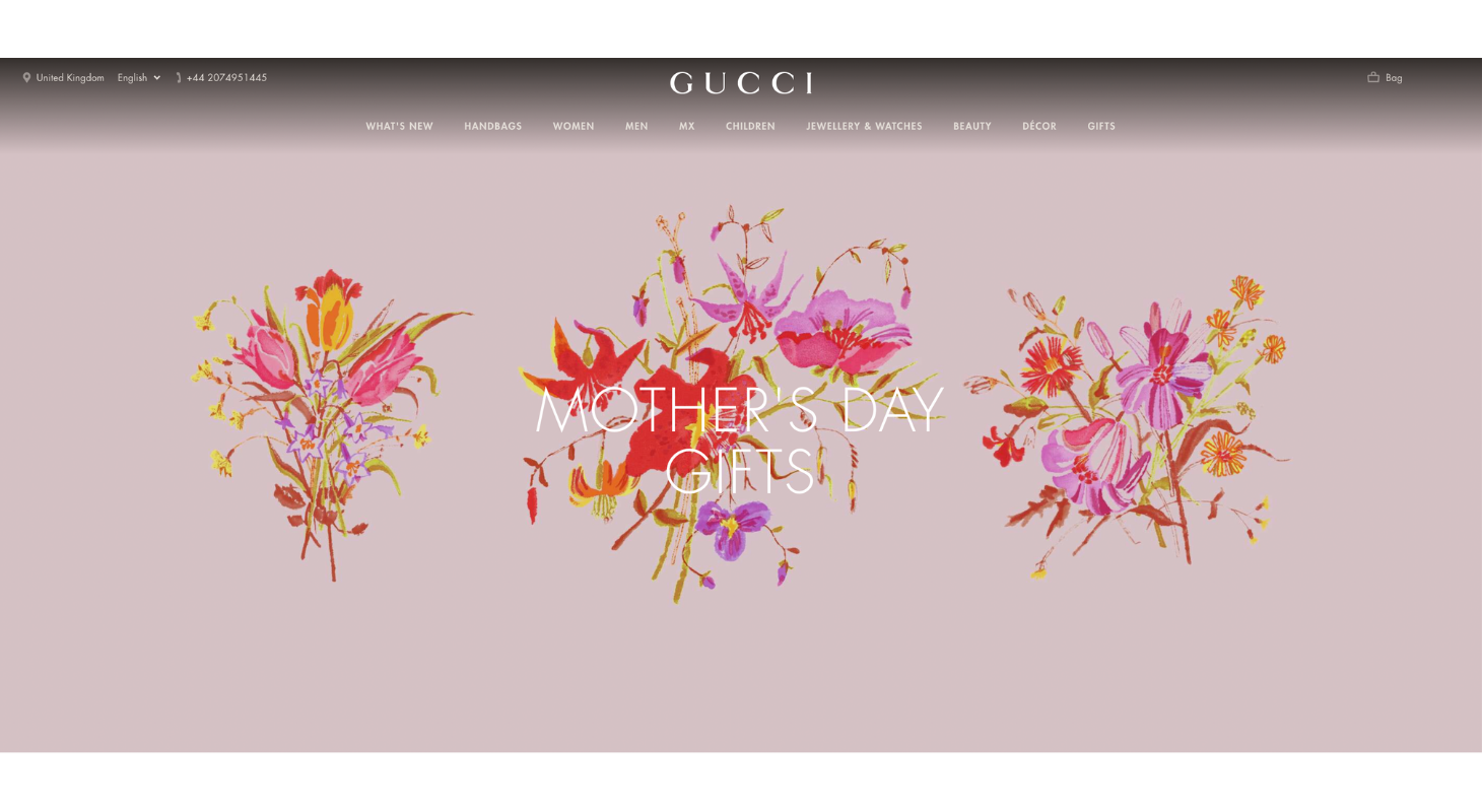 Gucci pink campaign on Mother's Day
