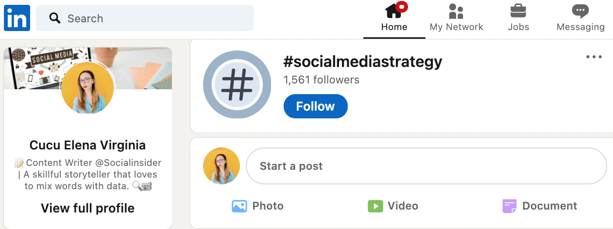 This is how you can follow a hashatag on LinkedIn