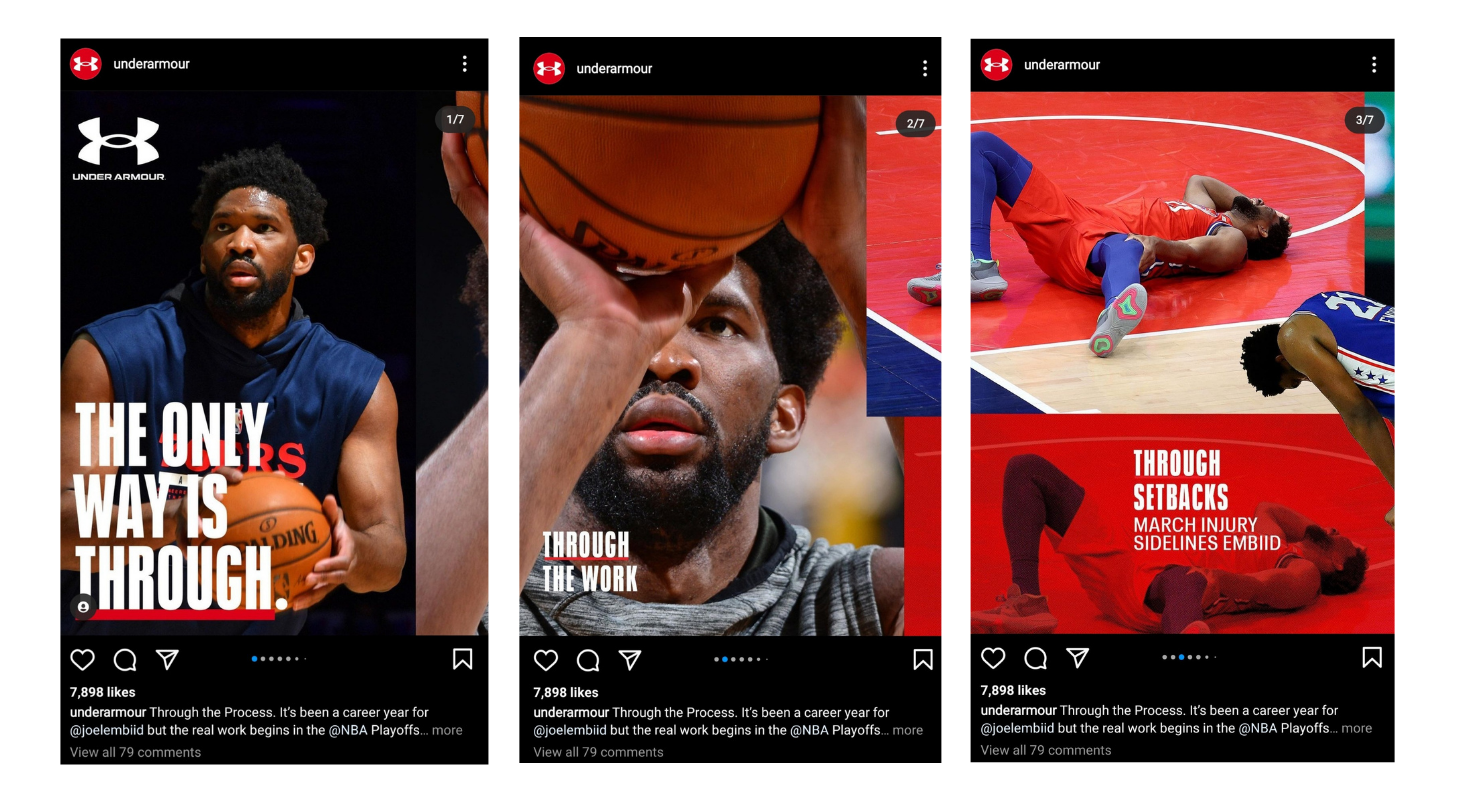 This is an inspirational Instagram carousel from Under Armour.