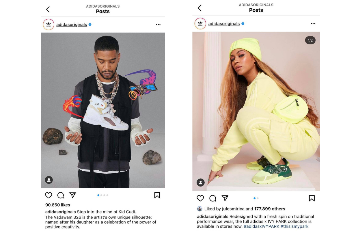 Adidas instagram marketing store