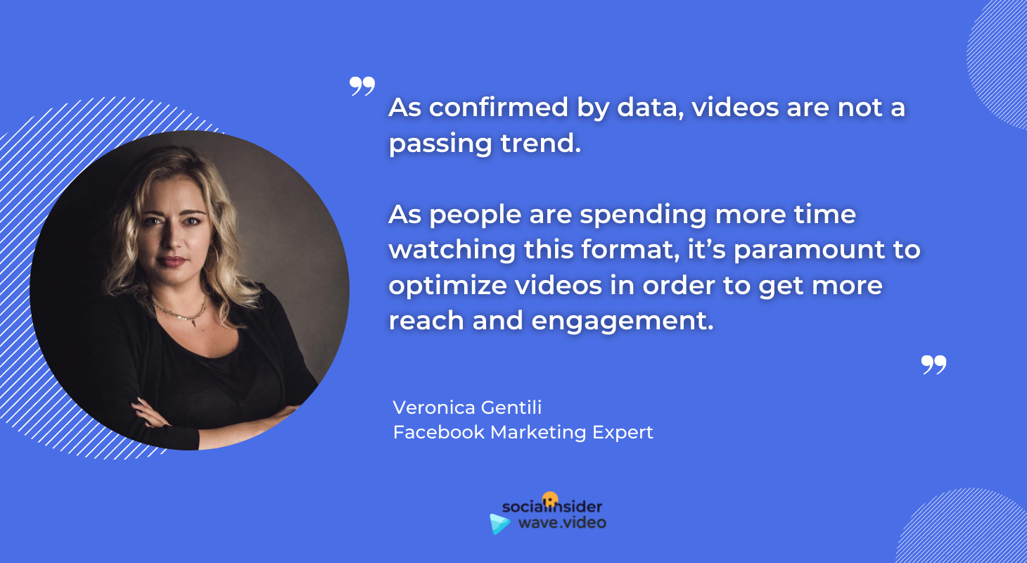 This is a quote of Veronica Gentili - a Facebook marketing expert about Facebook videos.