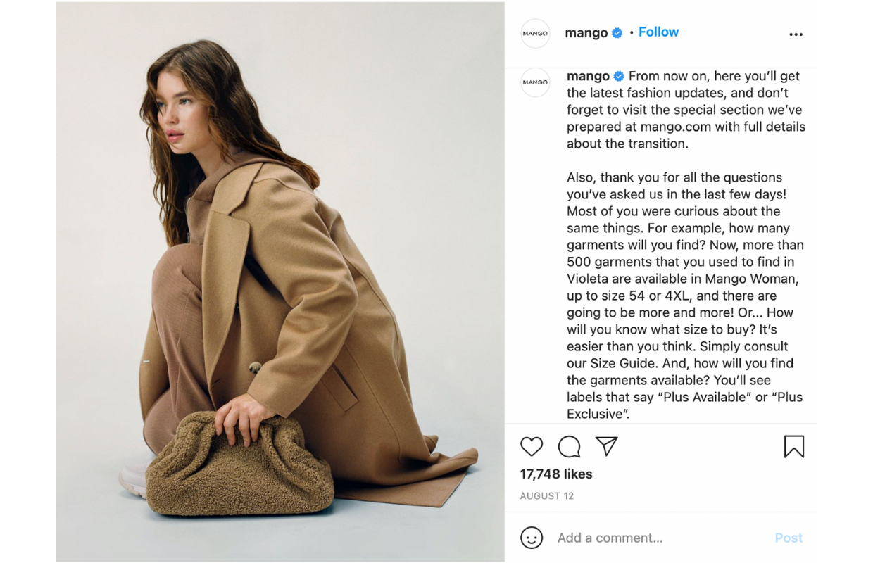 Mango-Instagram-announcement