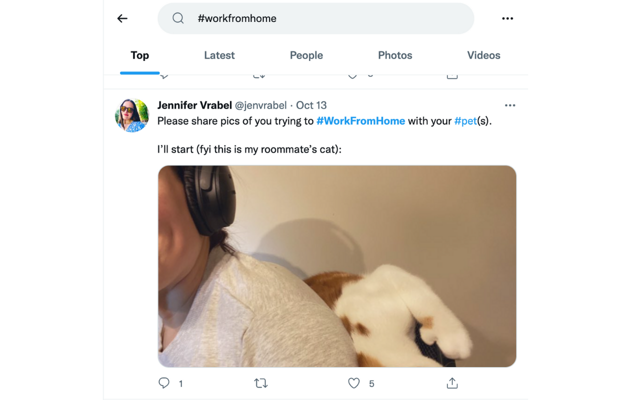 Make sure you choose a relevant hashtag for the Tweet you want to share