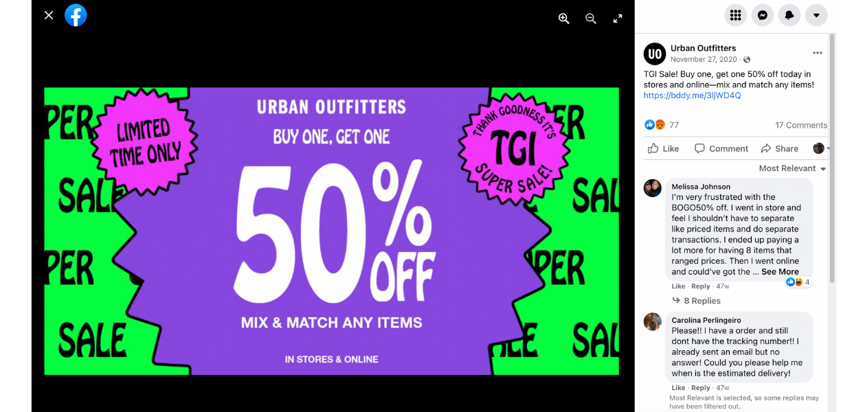 Buy-one--get-one-50--off-Black-Friday-marketing-idea