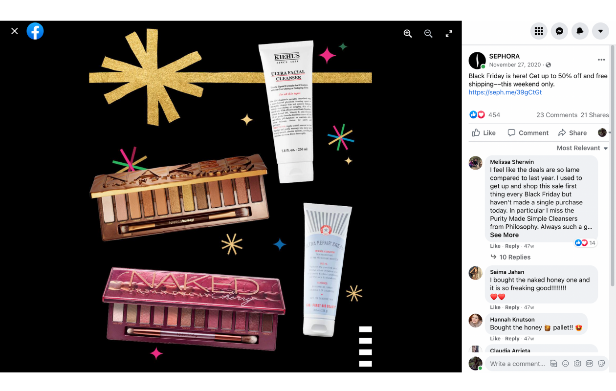 Sephora's marketing campaign for Black Friday