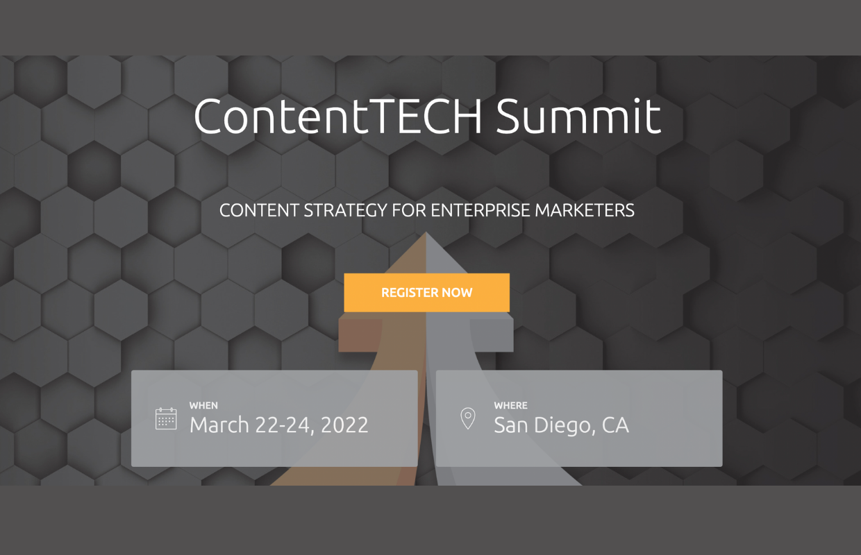This image shows details of the ContentTECH Summit 2022.