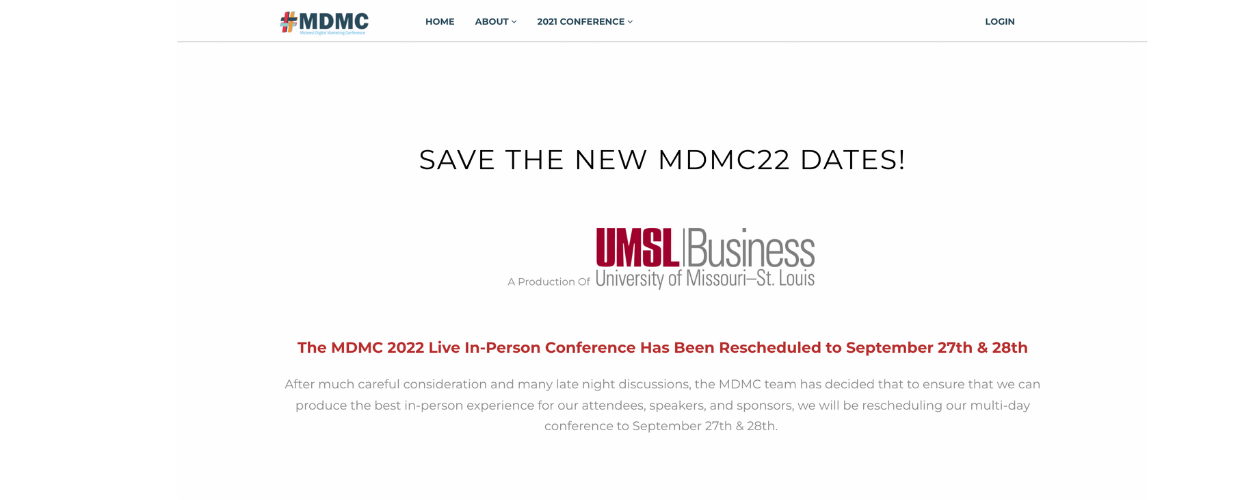 This is MDMC's announcement for 2022's edition.