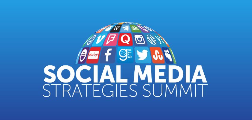 This image shows the logo of the Social Media Strategies Summit conference.