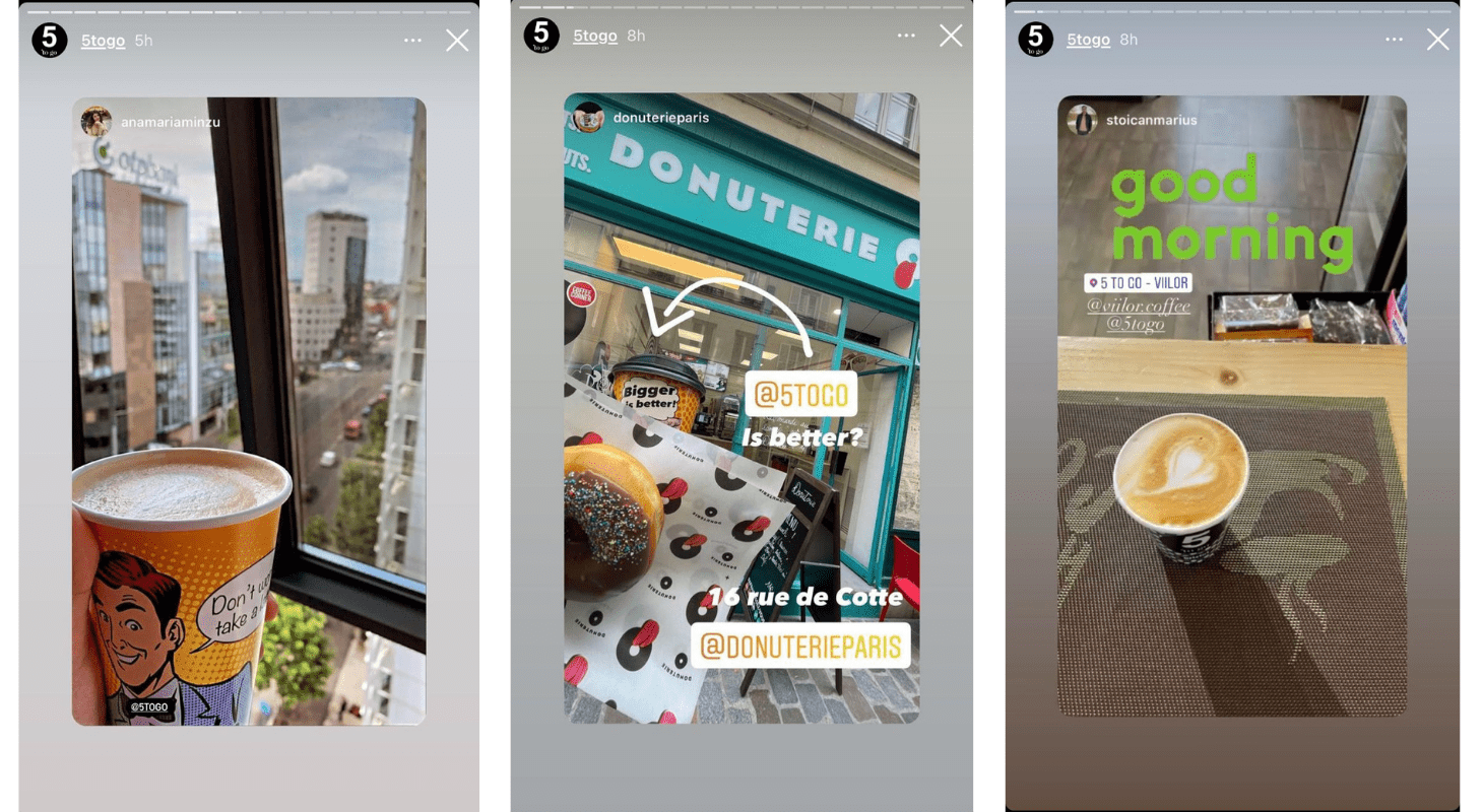 Use user-generated content as part of your Instagram Stories' strategy.
