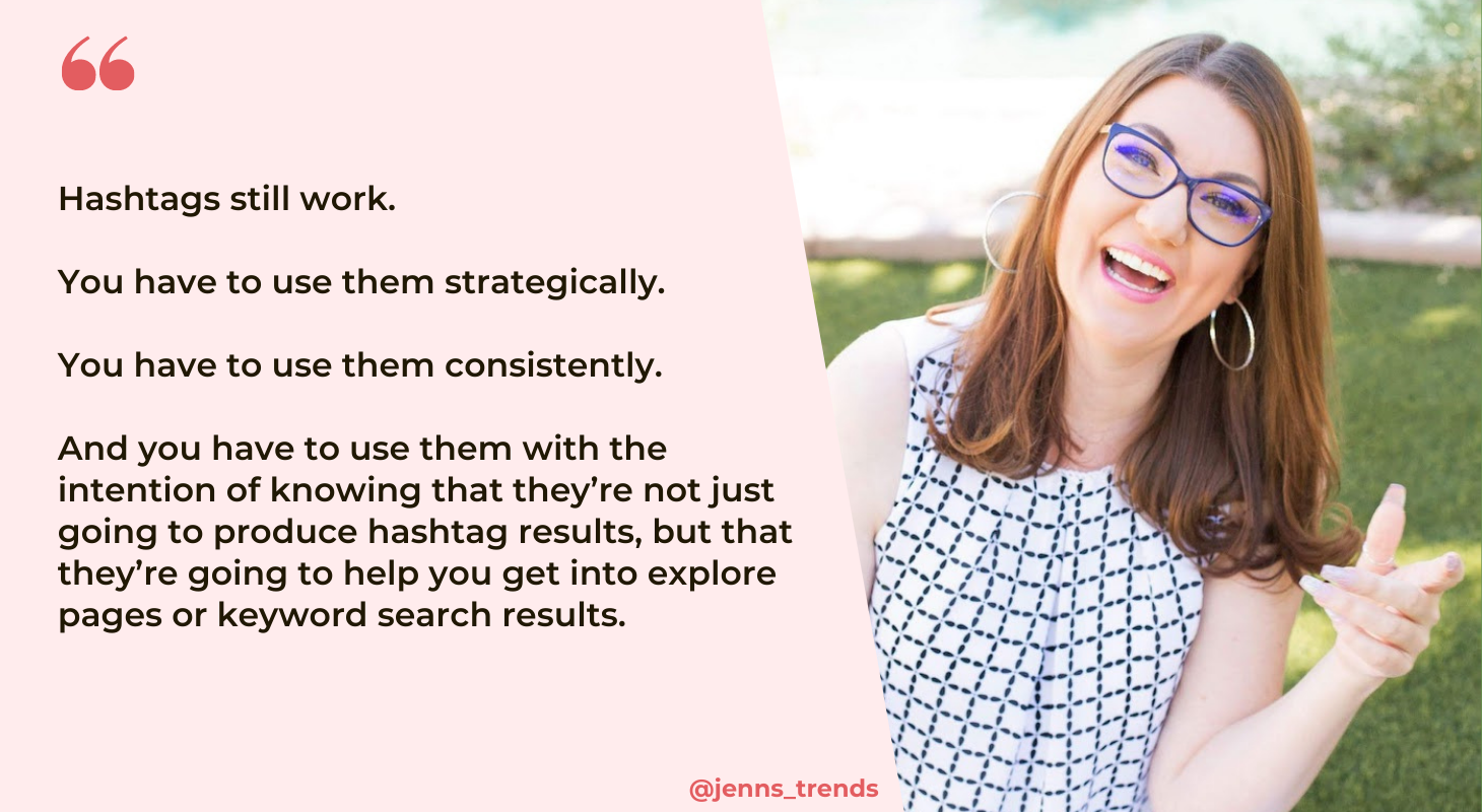 Jenn Herman talks about Instagram hashtags and post distrubution.
