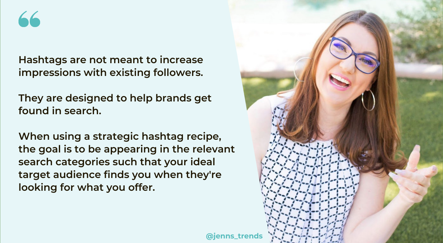 This is one of Jenn Herman's quotes regarding hashtags for Instagram posts.
