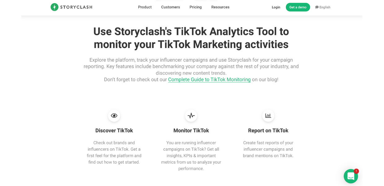 This image presents Storyclash, a TikTok analytics tool.