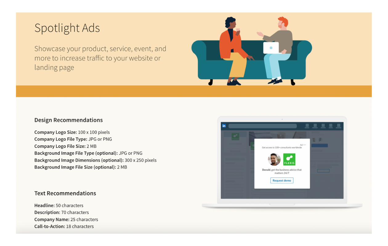 Discover what Linkedin spotlight ads are and their main characteristics.