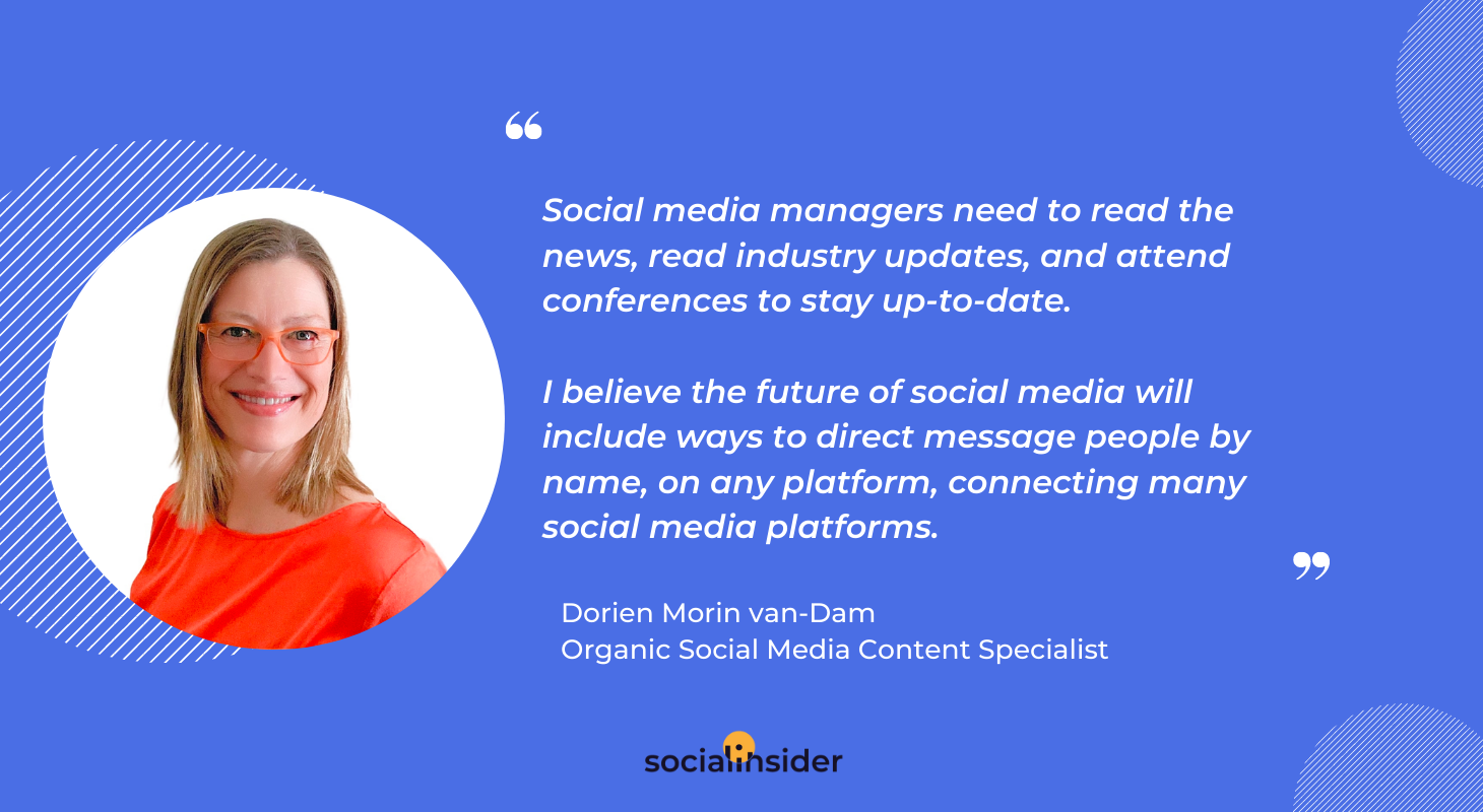 In this image a digital specialist that advise sociali media managers to stay up to date. 