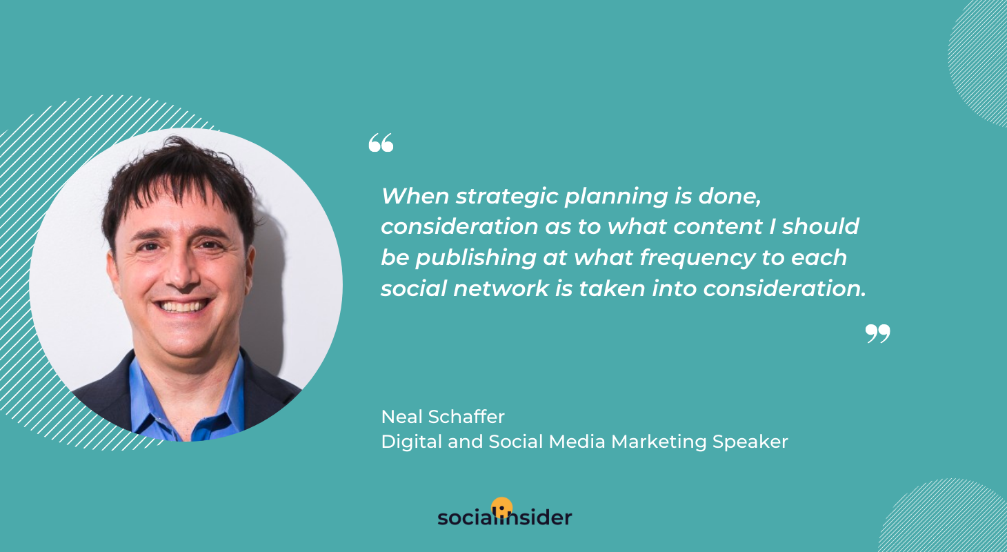 In this image a digital marketer talks about social media strategic planning.