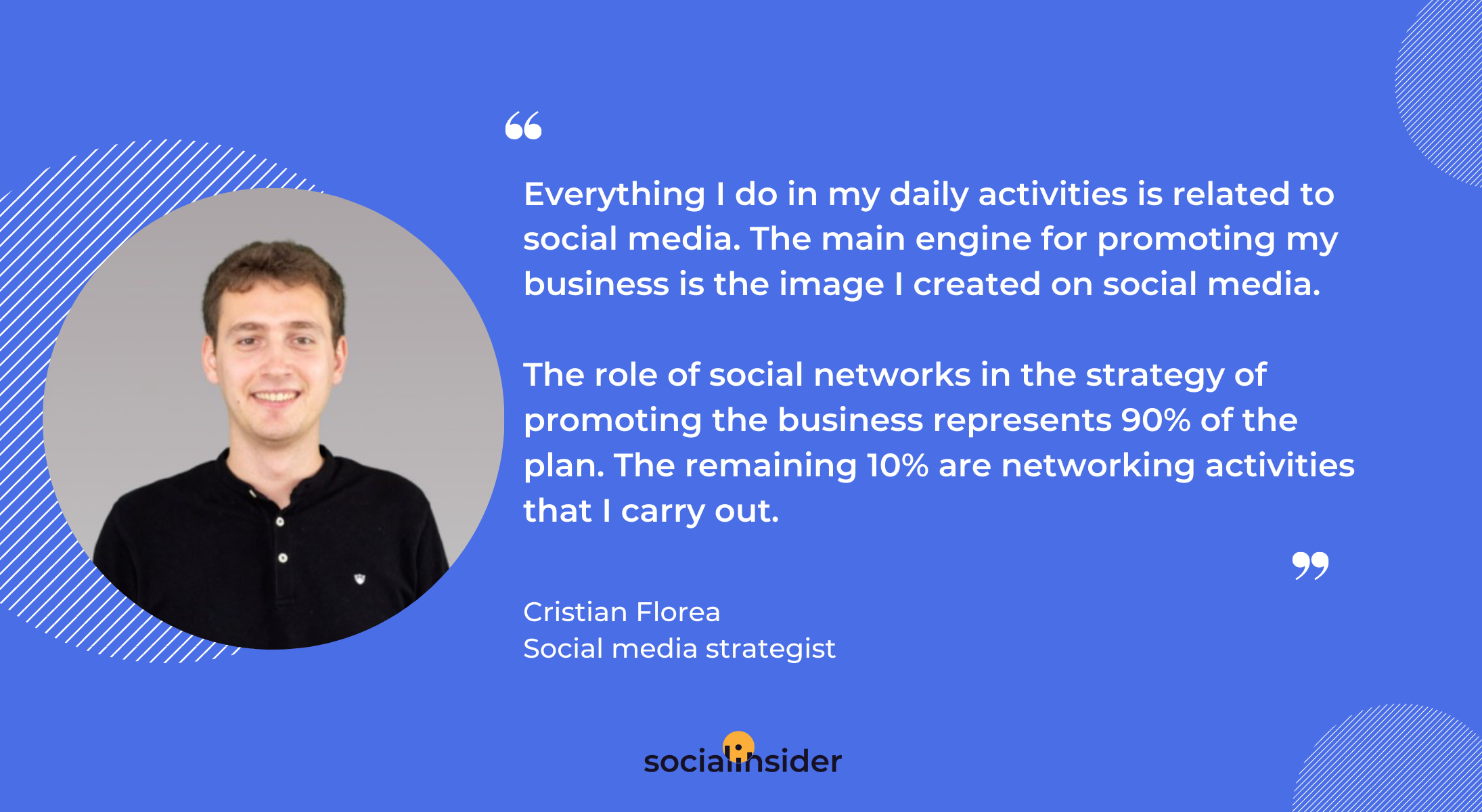 Quote of social media strategist Cristian Florea