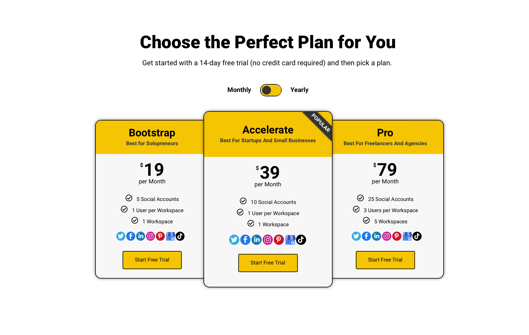 social bee pricing plans