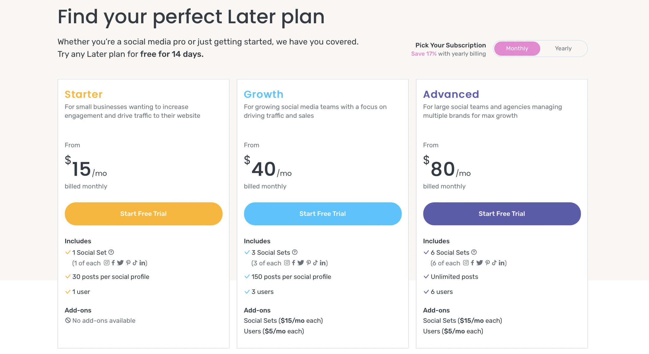 later pricing plans