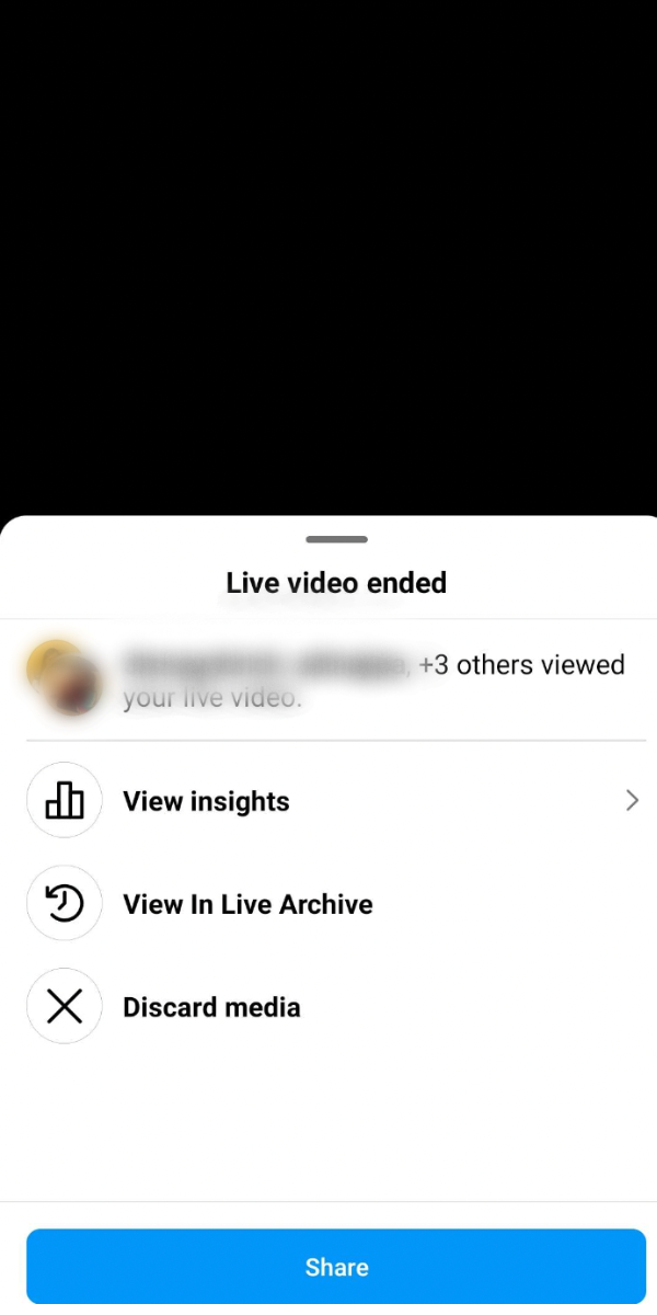 At the end of the Live you will see how many people have watched and you get the option to save the video