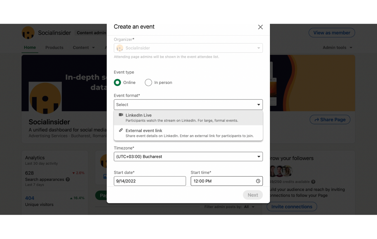 This is how you access LinkedIn to make a live