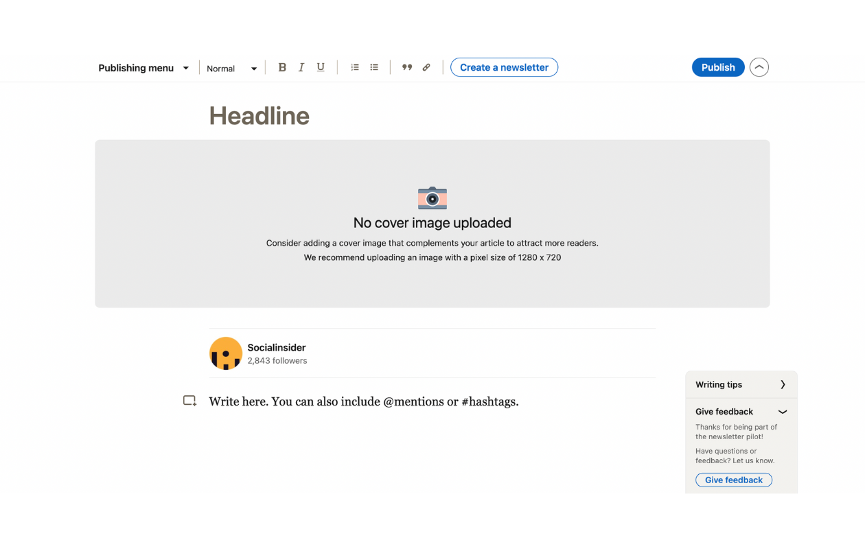 Here is how you can start writing your first LinkedIn article