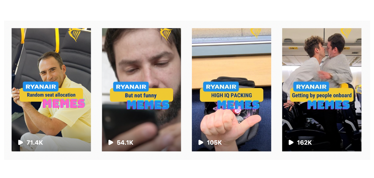 Here are some example of Ryanair's Instagram Reels.
