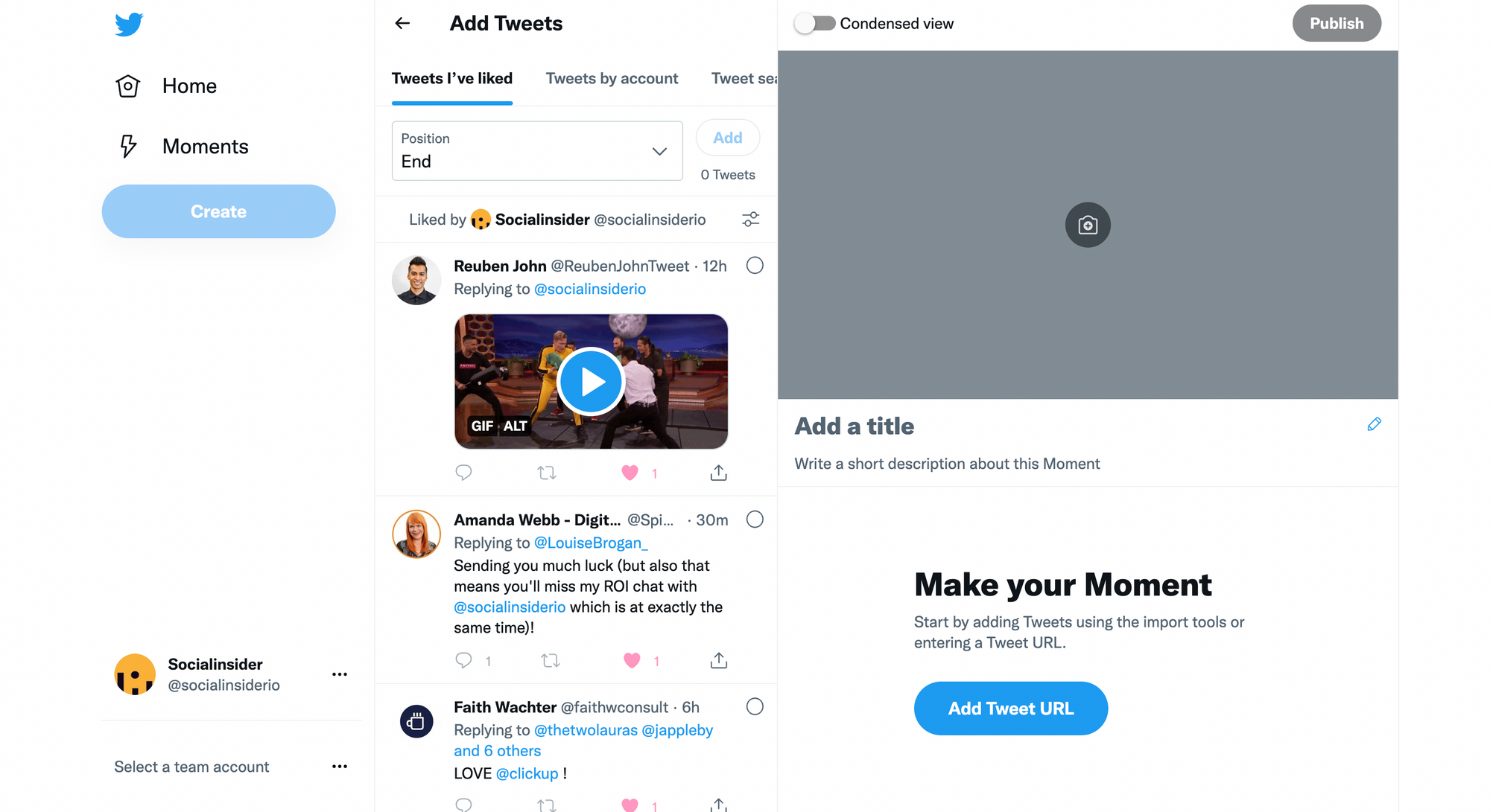 How to access Twitter moments