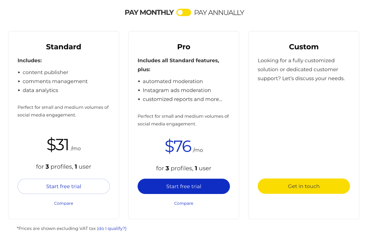 napoleoncat pricing plans