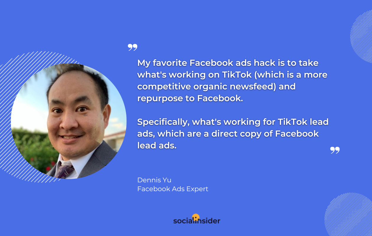 A quote from dennis yu about facebook ads best practices
