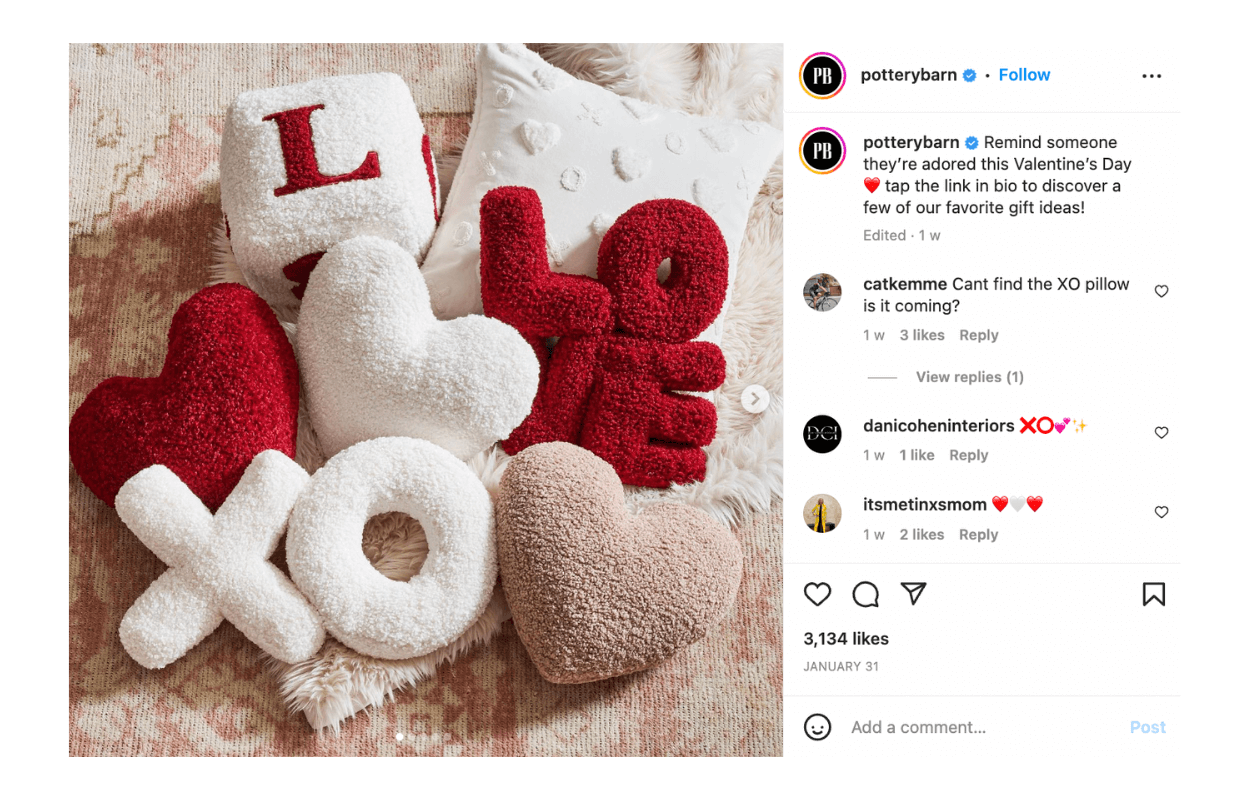 Here's an example of a guide-styled Valentine's Day social media post.