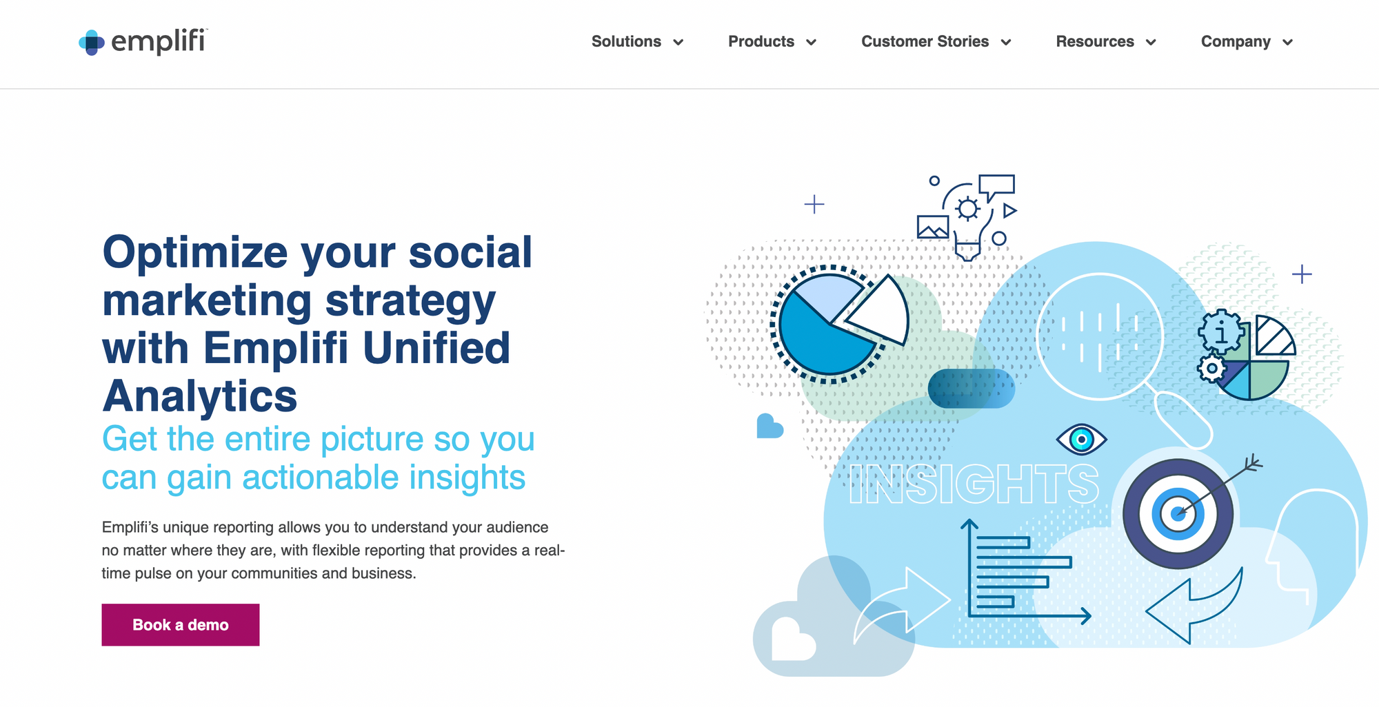 A screenshot from the main page of emplifi