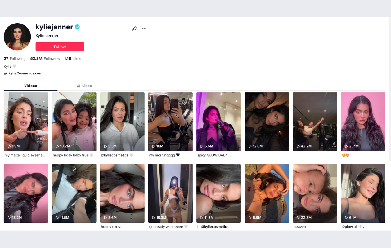 tiktok influencer marketing with screenshot from kylie jenner's tiktok