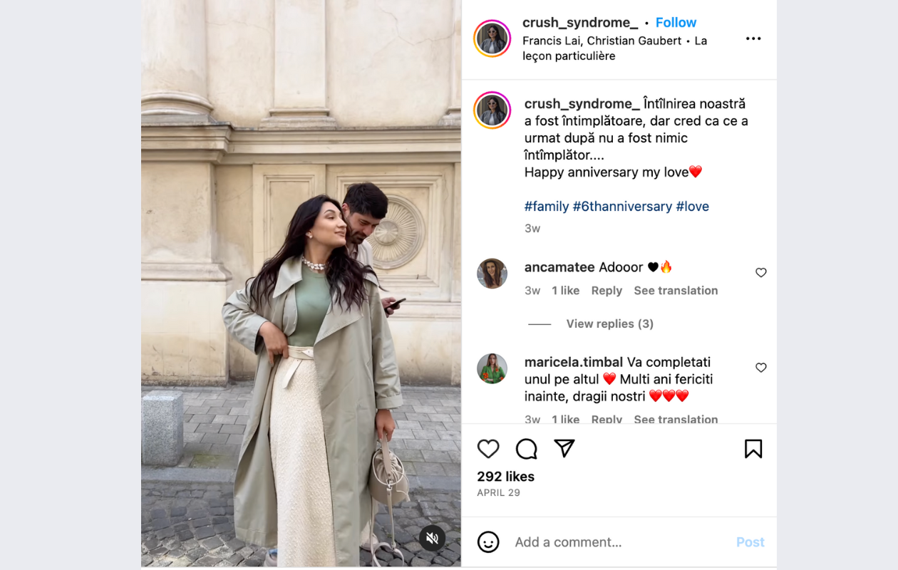 a screenshot with an instagram reel trend called bumping into each other