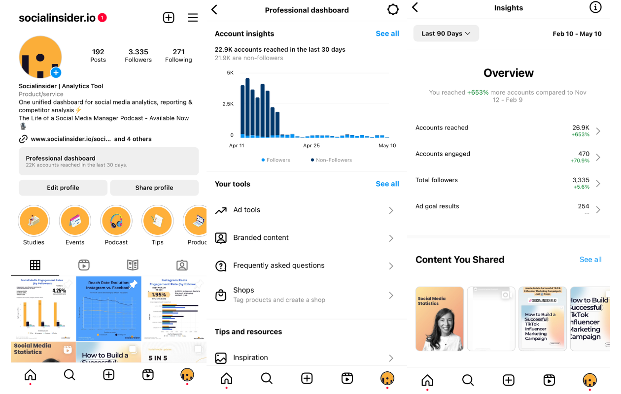 instagram native app analytics