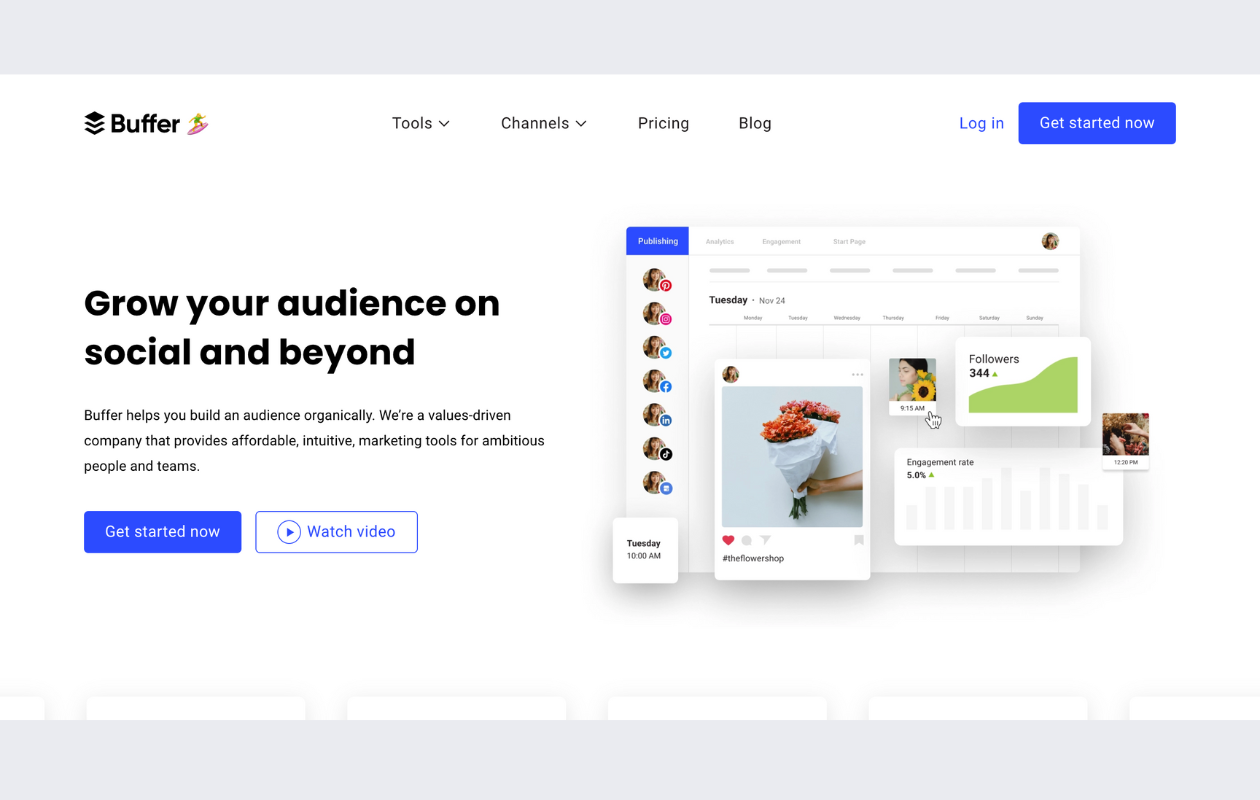 A screenshot from buffer website