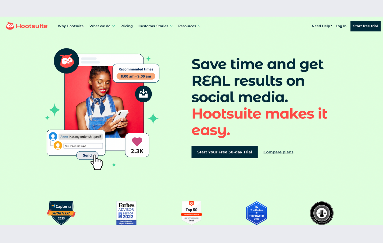 A screenshot form hootsuite website
