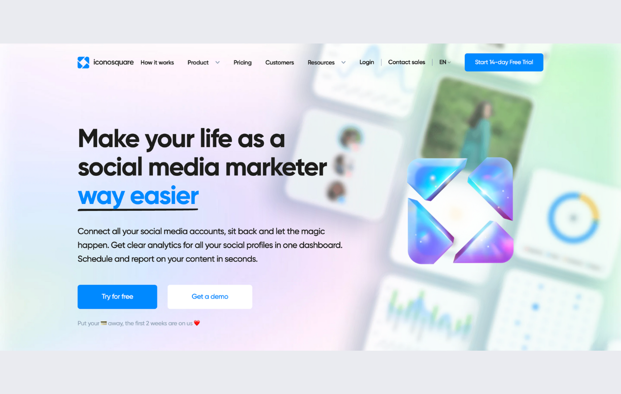A screenshot from iconosquare website