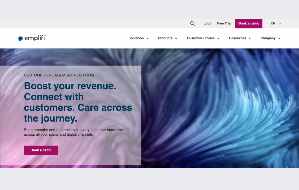 A screenshot from emplifi website