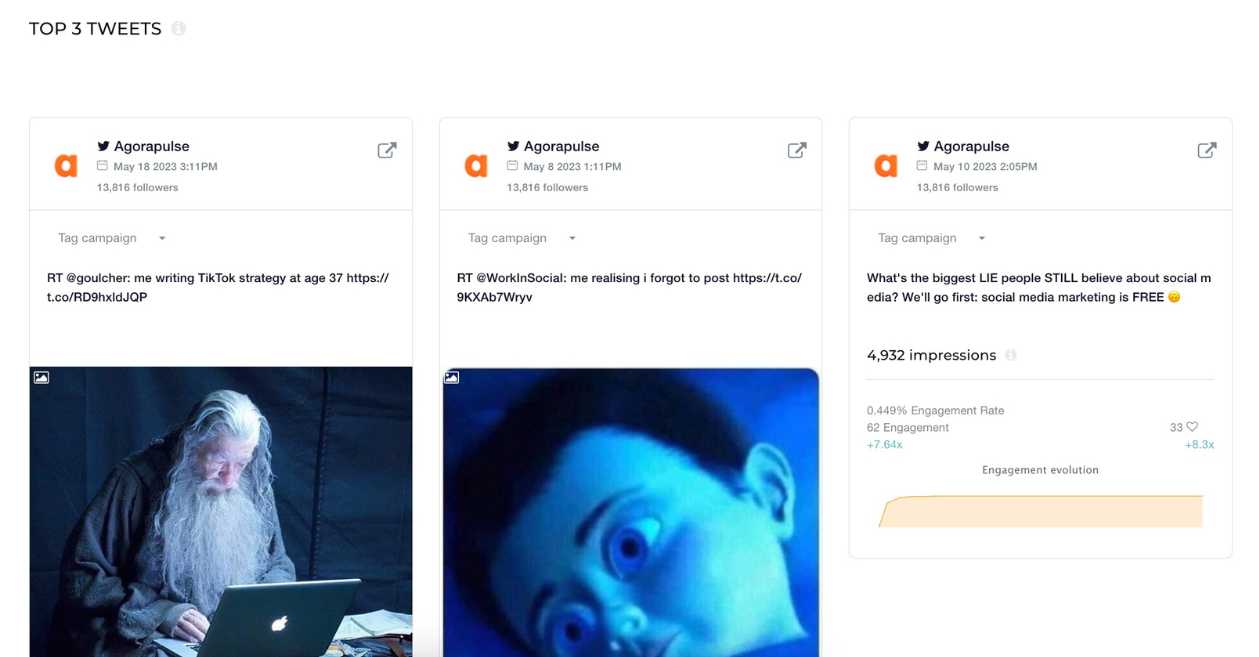 top 3 tweets socialinsider