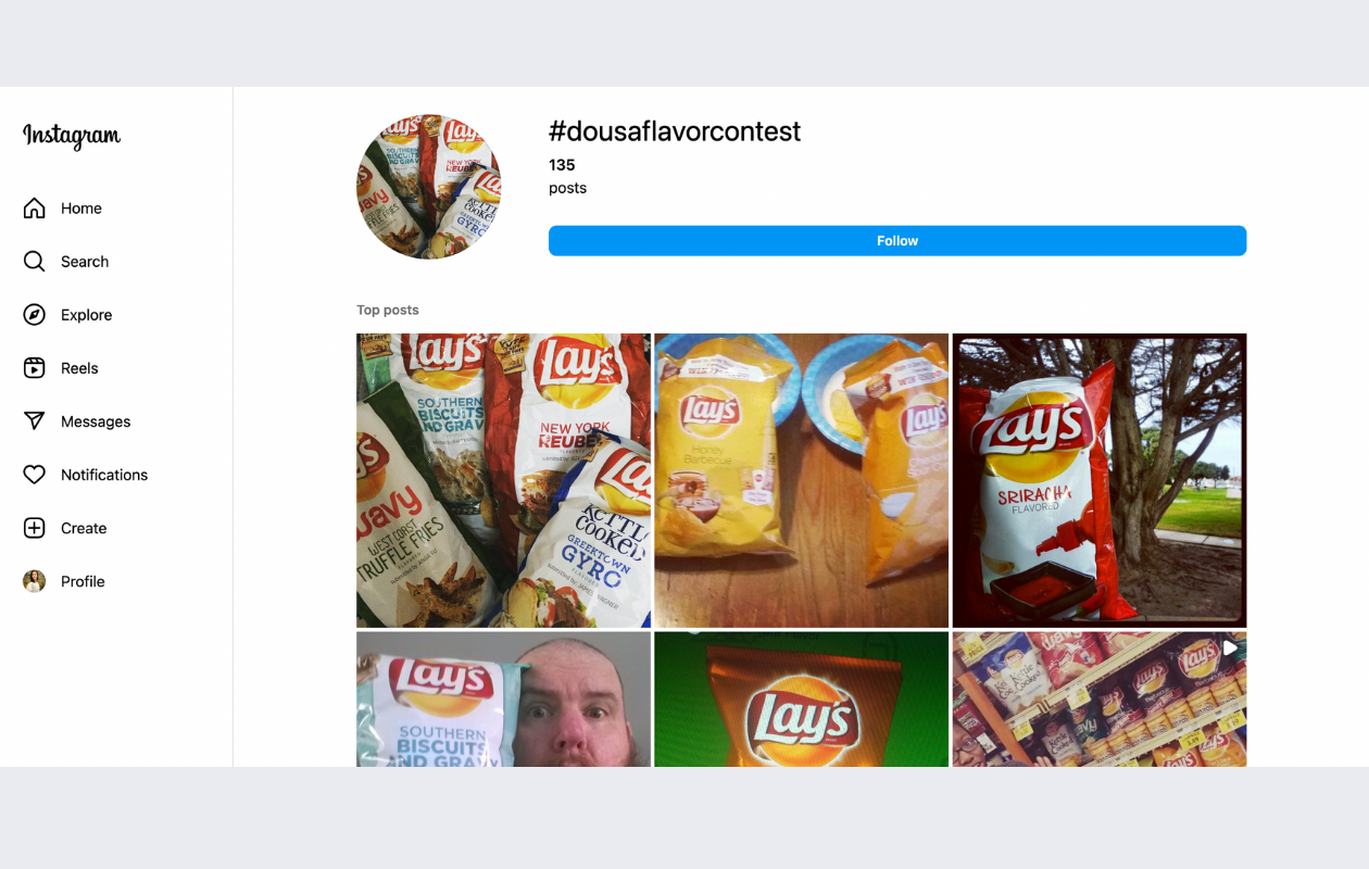 screenshot from instagram with the posts using the hashtag #dousaflavour