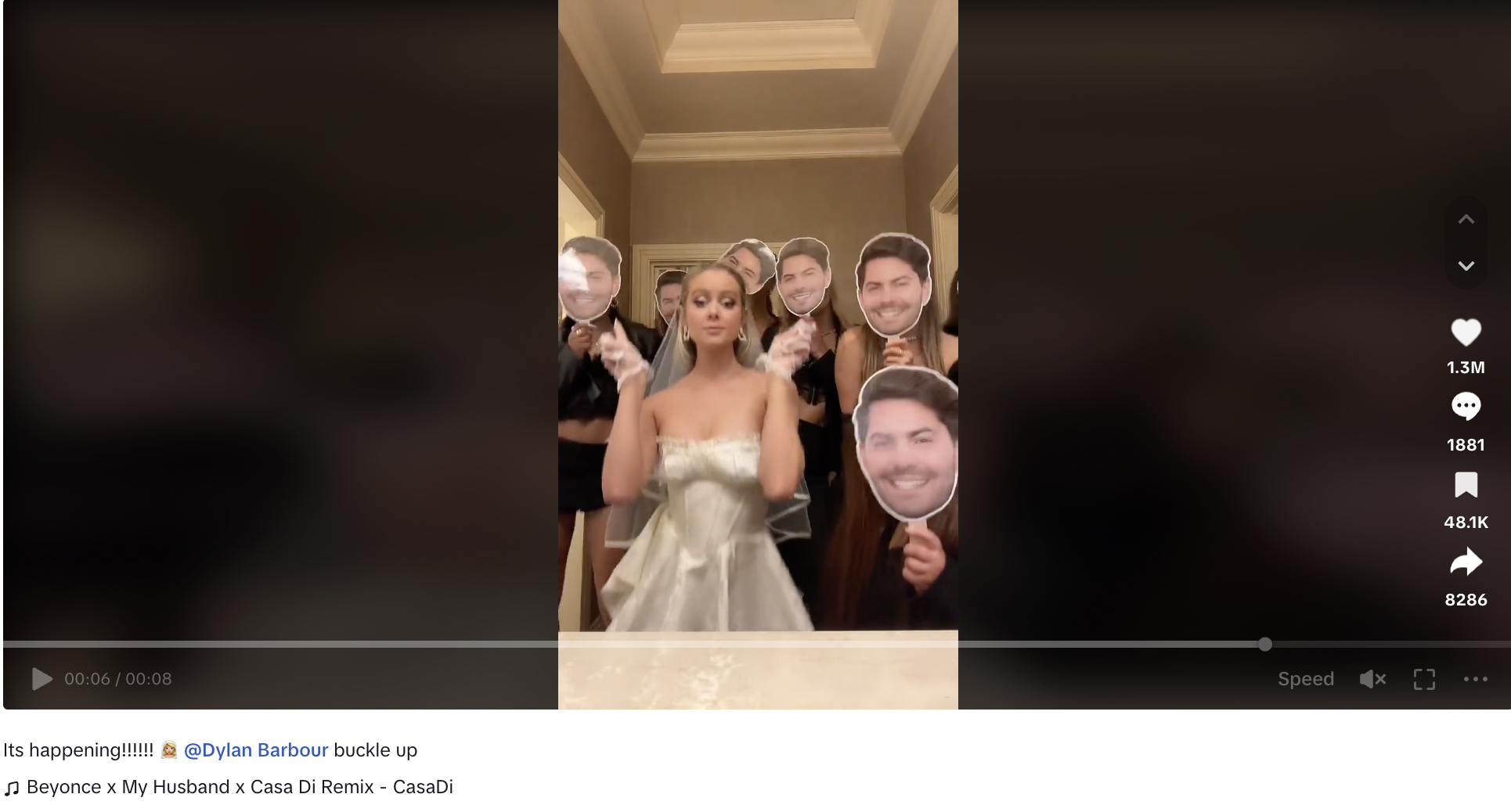 my husband trend in a tiktok video with a bride and her bridesmaids