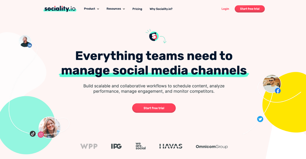 sociality app homepage