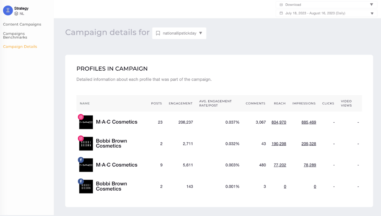 campaign details strategy socialinsider