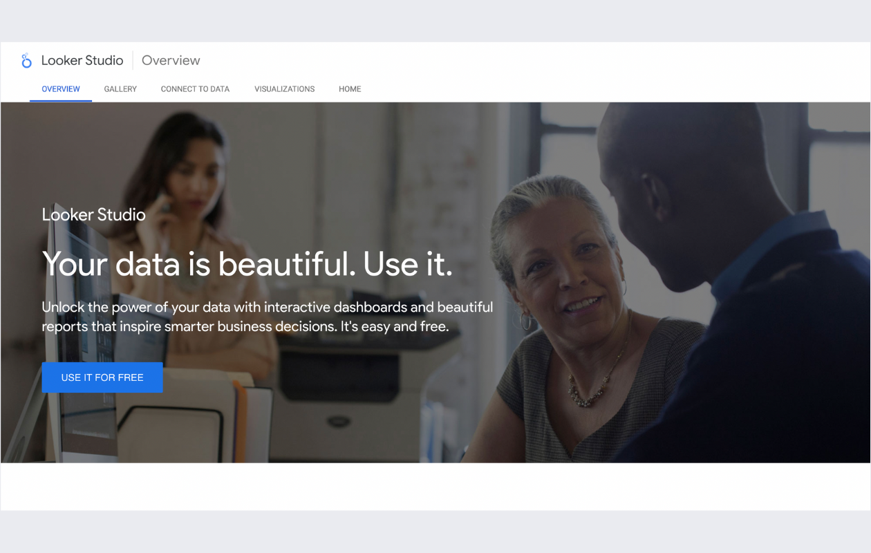 screenshot from looker studio website