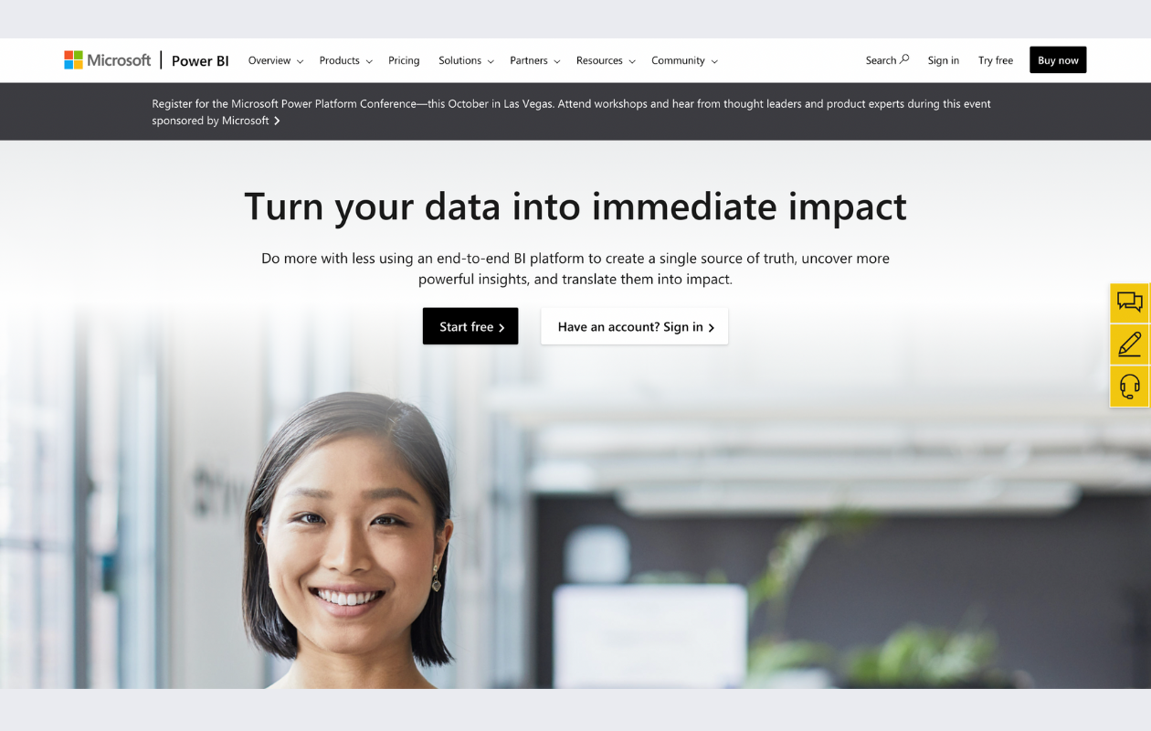 screenshot from power bi's website