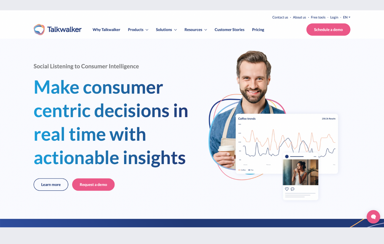 screenshot from talkwalker main page