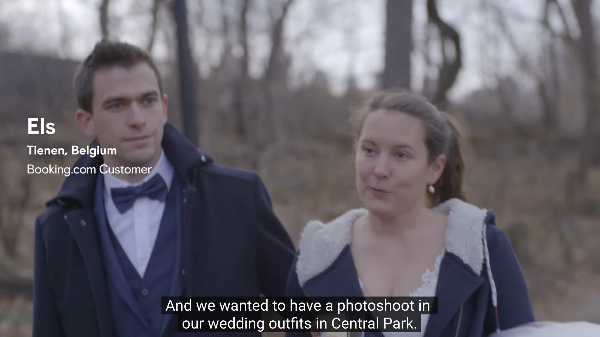 screenshot from a youtube video about booking for the campaign booking hero with a bride and a groom