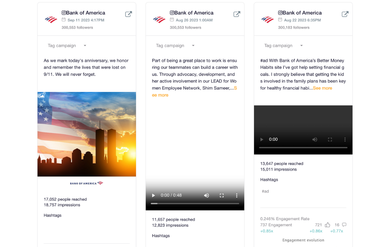 top 3 posts bank of america socialinsider